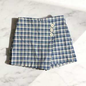 Joe B Light Blue and White Checked Skorts Size Small‎
